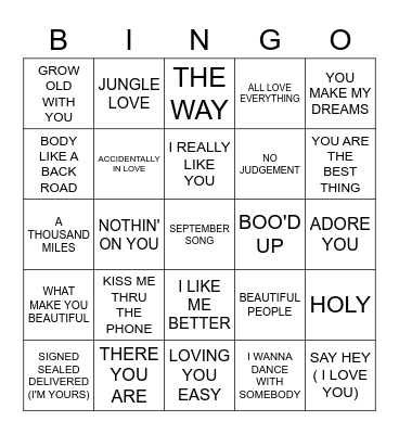 Fun Valentine's Day Bingo Card