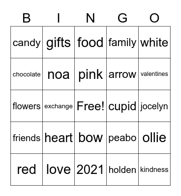 val day bingo Card