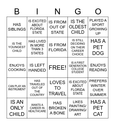 FIND SOMEONE WHO... Bingo Card