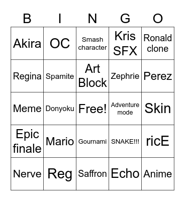 Blueprints Bingo Card