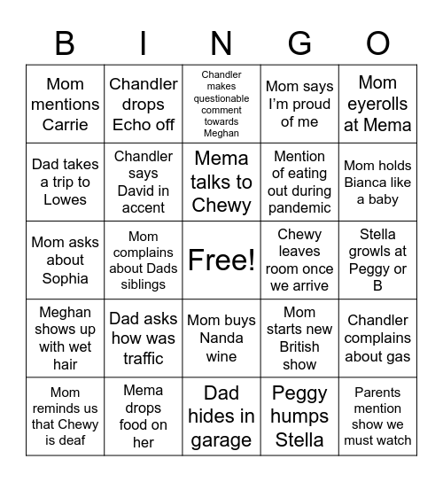 VB Belby Bingo Card