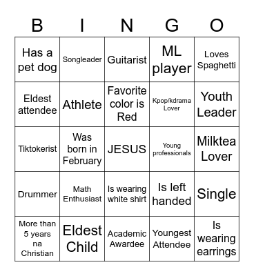 HUMAN BINGO Card