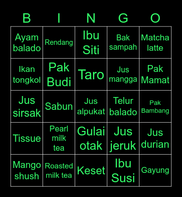 Cha Minho Bingo Card