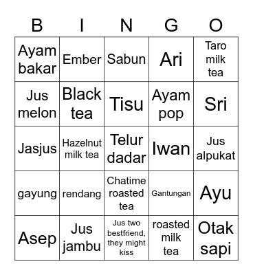 Punya Nayeon Bingo Card