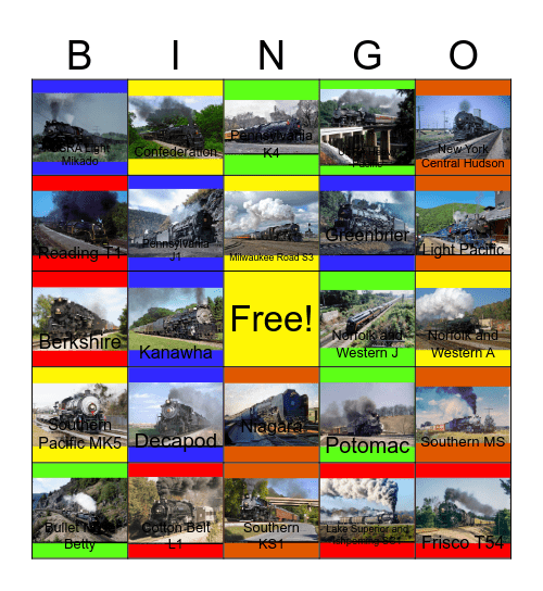 K&L Trainz Current Projects Bingo Card