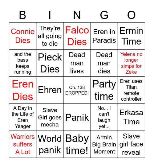 AOT CHAPTER 138 Bingo Card