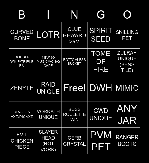 BENNY BINGO Card