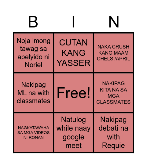 BTLED-IA 1A Bingo Card