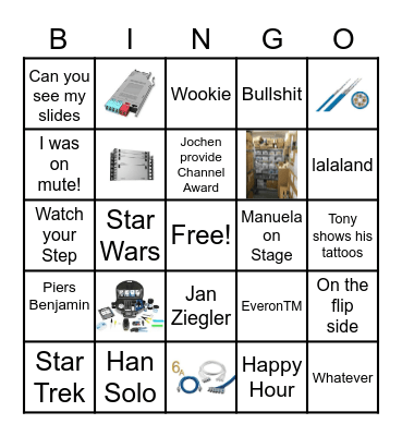 Corning Bingo Game Bingo Card