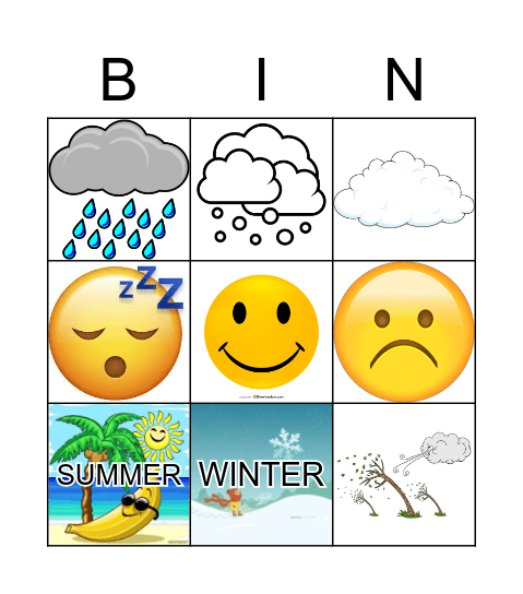 WEATHER Bingo Card