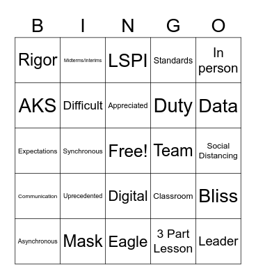 Bye Bye Birdie Bingo Card