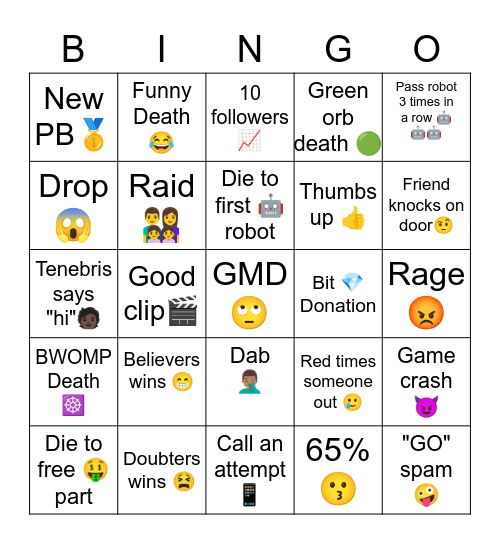 Athanatos Bingo Card