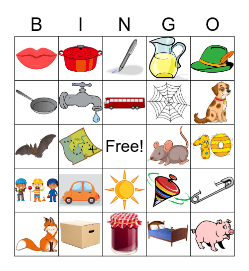 CVC Words Bingo Cards