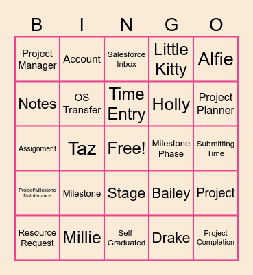 EOS Vocab Bingo! Bingo Card