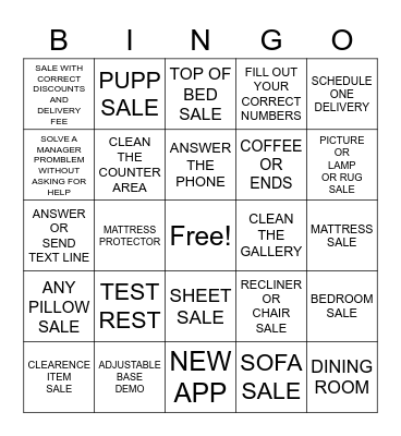 President's Day Bigno Bingo Card