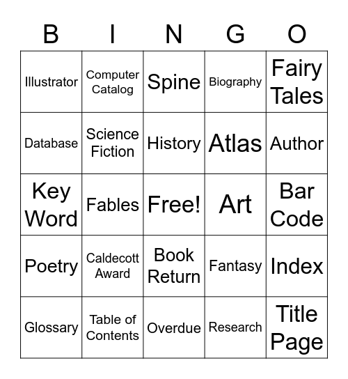 Library  Bingo Card