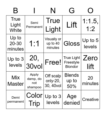 Color PK Bingo!! Bingo Card