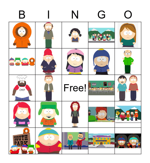 South Park Bingo Card