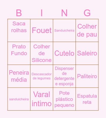 Bingo da Camila Bingo Card