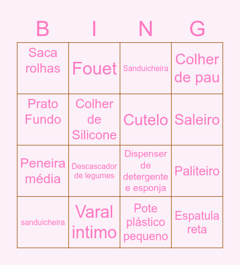 Bingo da Camila Bingo Card