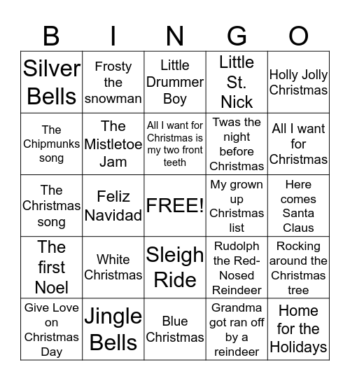 SANTA Bingo Card