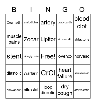Operation Heart Bingo- Morgan Neville Bingo Card