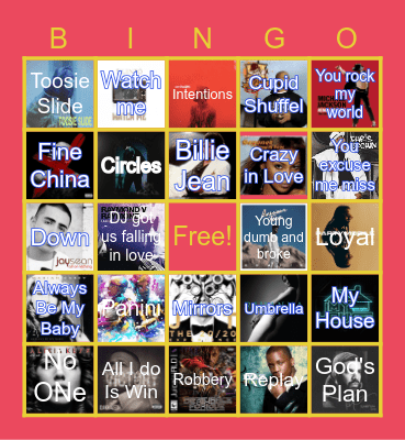 Hip POP Bingo Card