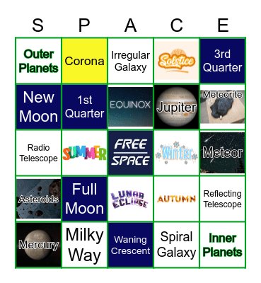 ☀️ Space Bingo! 🔭 Bingo Card