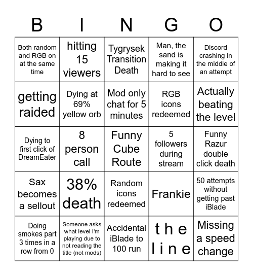 Phobos BINGO Card