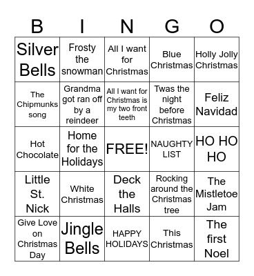 SANTA Bingo Card