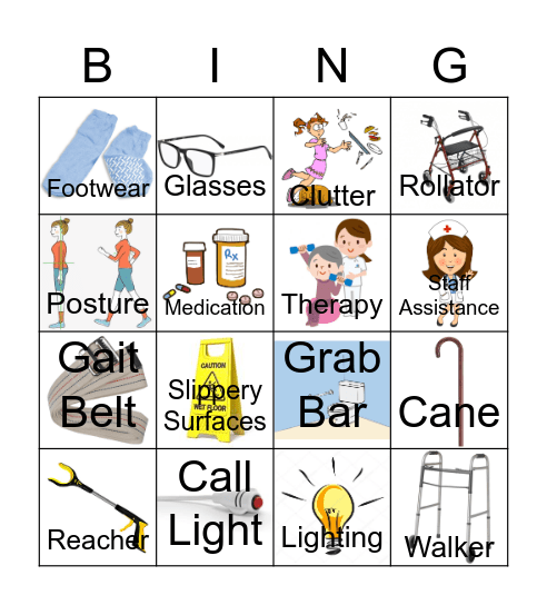 Fall Safety BINGO Card