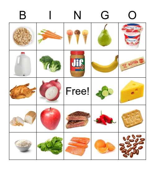 Food Bingo! Bingo Card