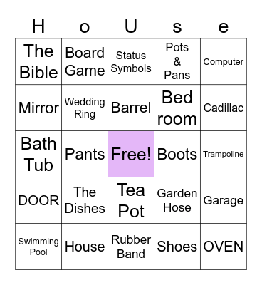 THiNgS ar0uNd tHe Bingo Card