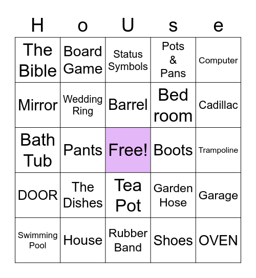 THiNgS ar0uNd tHe Bingo Card