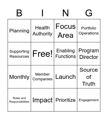 PM All-Hands Meeting BINGO Card