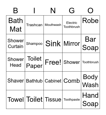Bathroom BINGO Card