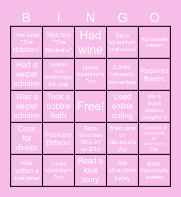 Valentine's BINGO Card