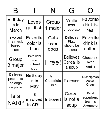 St. Benedict's Bingo Card