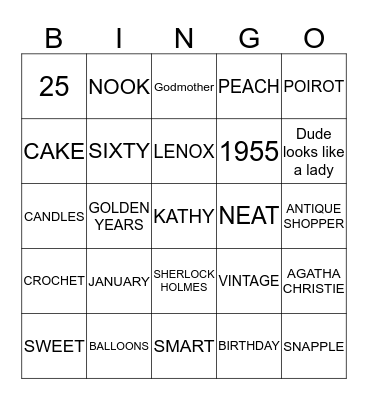 Kathy BINGO Card