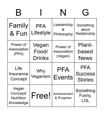 Social Media Bingo Card