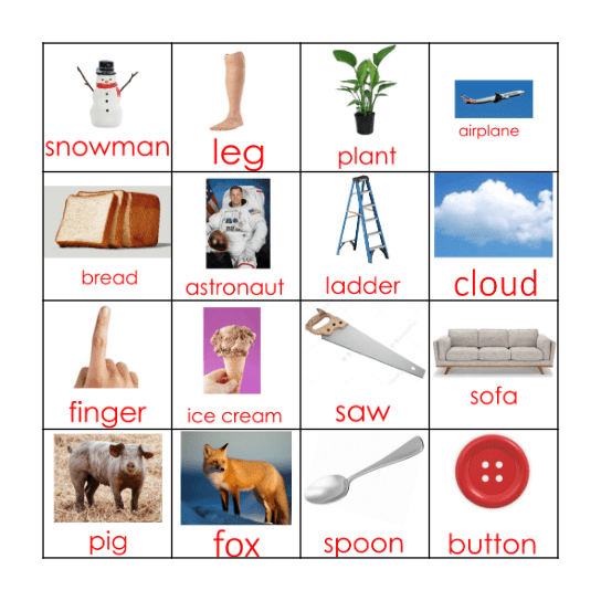 Vocabulary EOY #1 Bingo Card