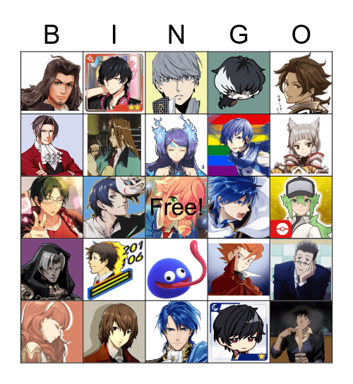 fave characters bingo Card