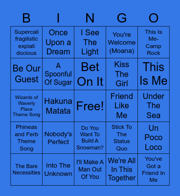 Disney Bingo! Bingo Card