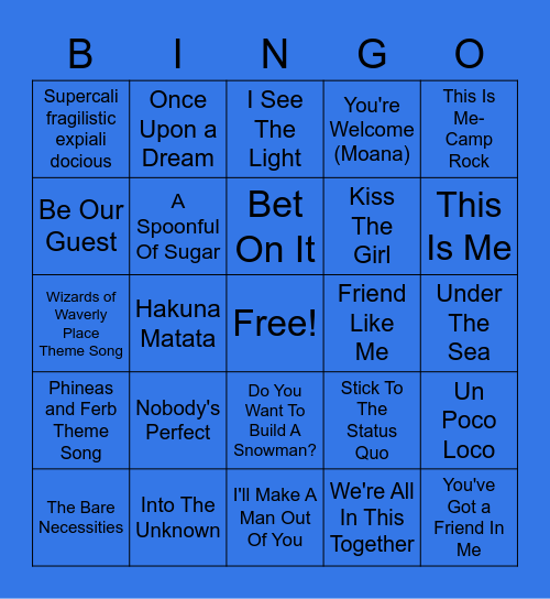 Disney Bingo! Bingo Card