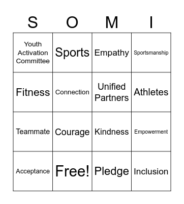 INCLUSION Bingo Card