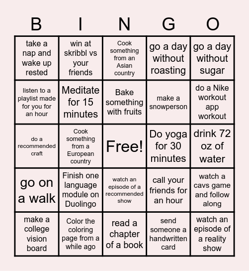 Bingo! Bingo Card