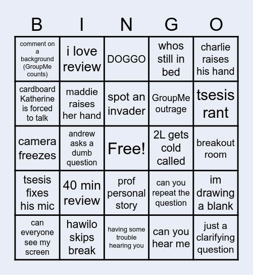 dumps bingo Card