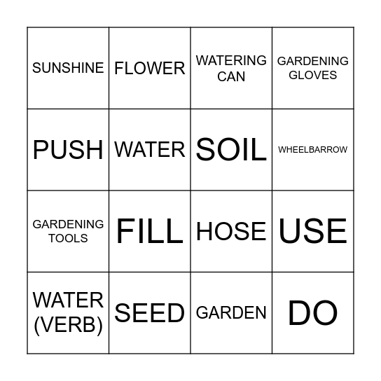 Agriculture Bingo Card