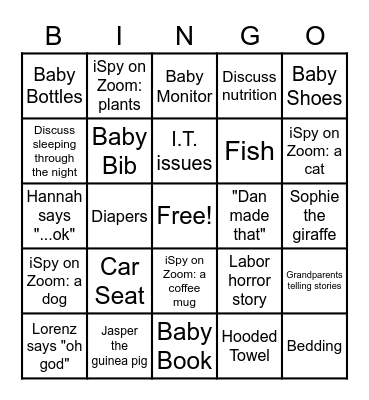 Baby Bingo Card