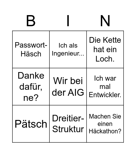 Caspar-Bingo Card